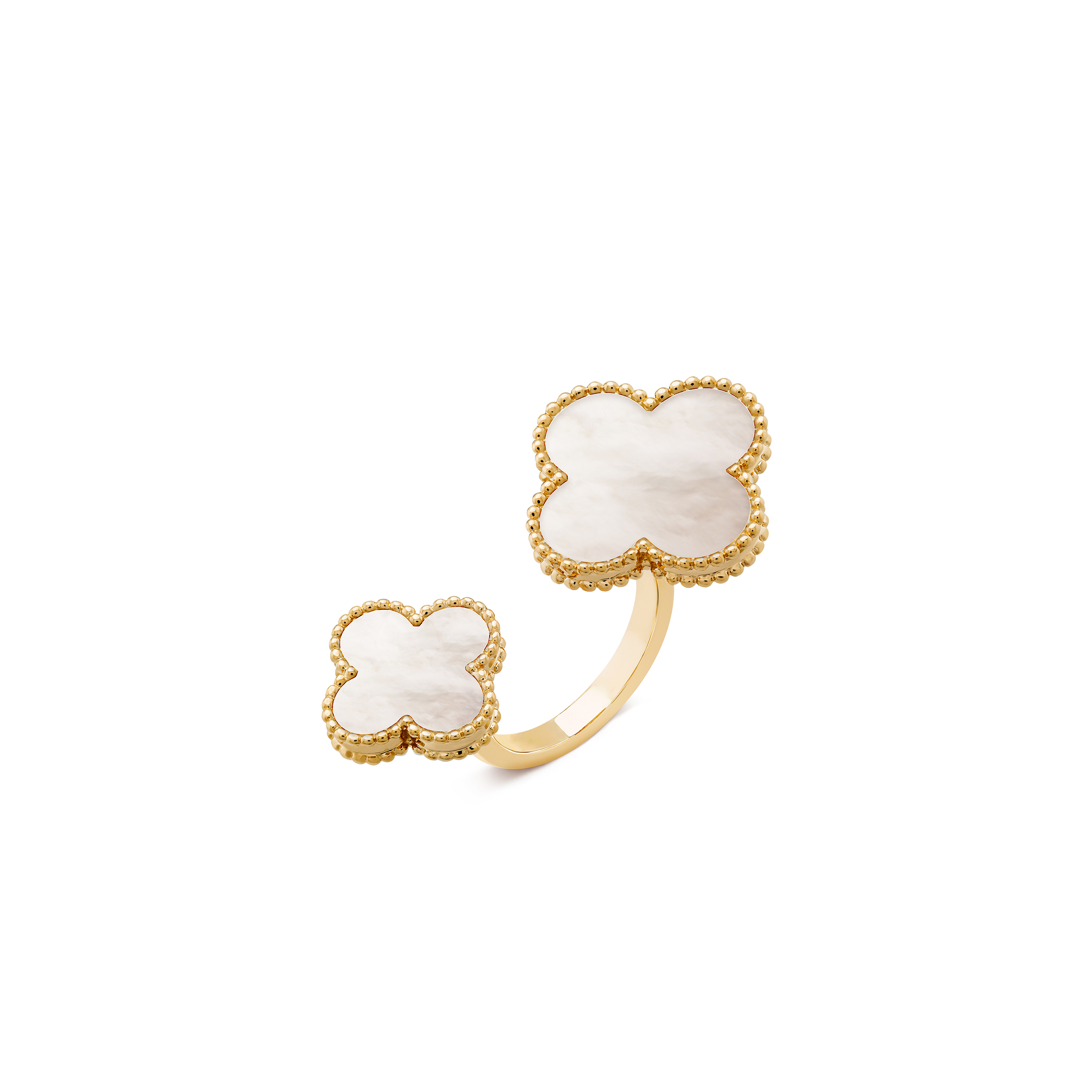 V*N CL*F  arpels magic alhambra between the finger ring - yellow gold, mother-of-pearl  vcarn05500